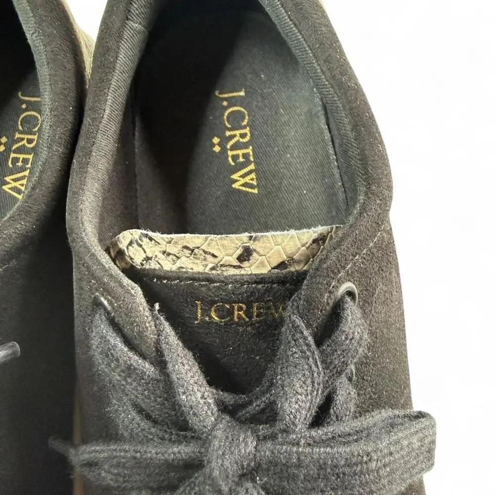 Blokecore J. Crew Road Trip Sneakers – Black Faux Suede‎ Snake Accent – Size 7